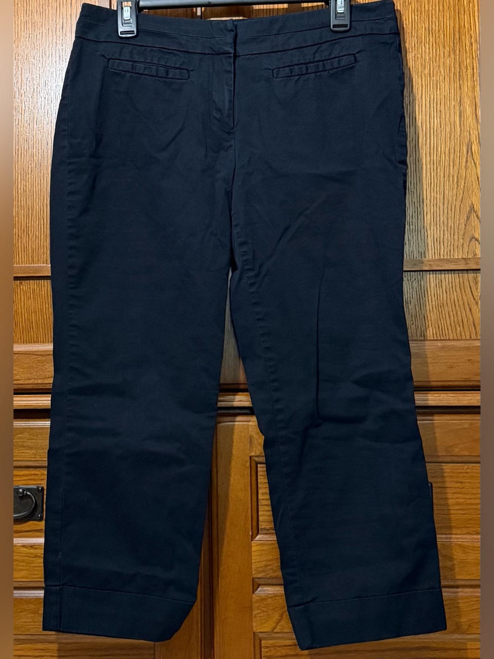 New York & Company Black Cropped Dress Pants Flat Front Stretch Trousers Capsule